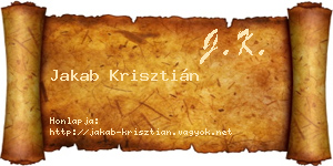 Jakab Krisztián névjegykártya
